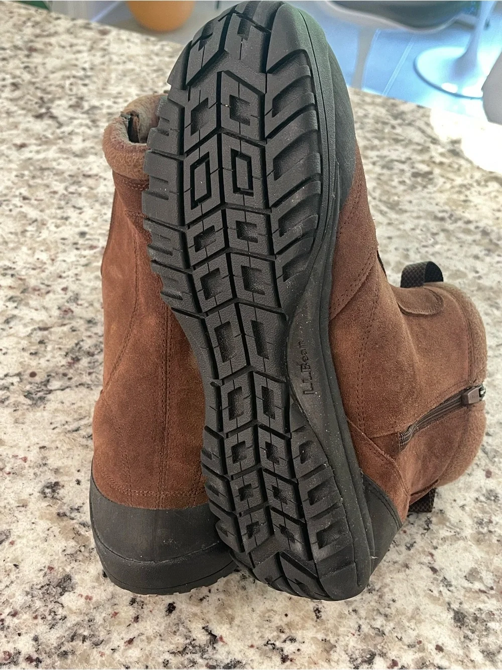 L.L.Bean PrimaLoft 100g Insulated Suede Boots Men’s 11 Wide Brown Side Zip
